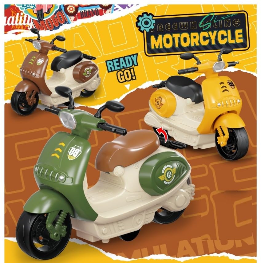 Jack Royal Mini Motorcycle Pull-Back Scooter Toy Multi Color