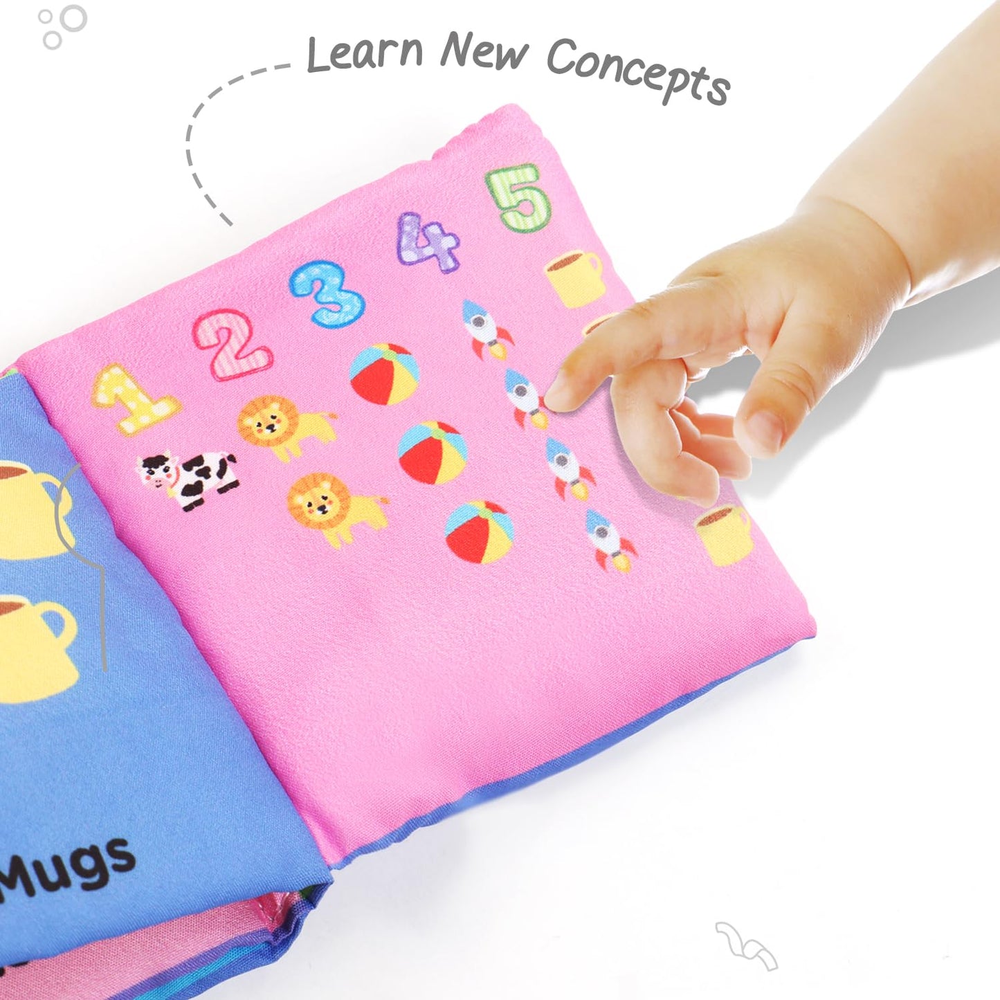 Firstcry Intellibaby Soft Sensory Cloth Book Set for Babies 6 Books Multicolor